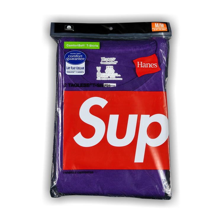 Buy Supreme x Hanes Tagless Tees (2 Pack) 'Purple' - SS21A24
