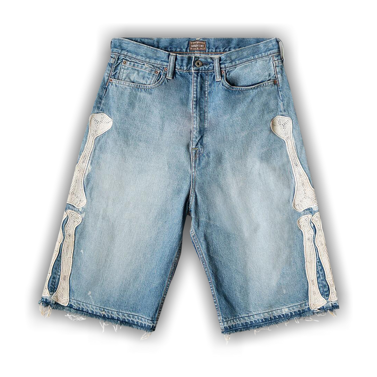 Buy Kapital Bone Denim Shorts 'Indigo Processing' - EK 1448 INDI | GOAT