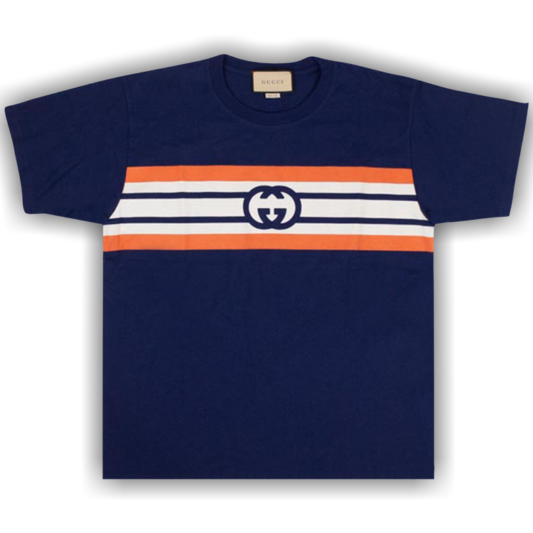Buy Gucci Interlocking G Stripe Print T-shirt 'Blue' - 616036