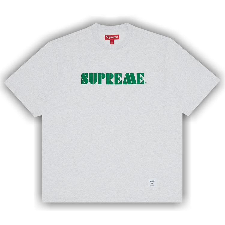 Supreme Stencil Embroidered S/S Top Shirt Tee - Red - Size