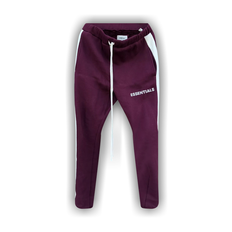Buy Fear of God Essentials Side Stripe Sweatpants 'Burgundy