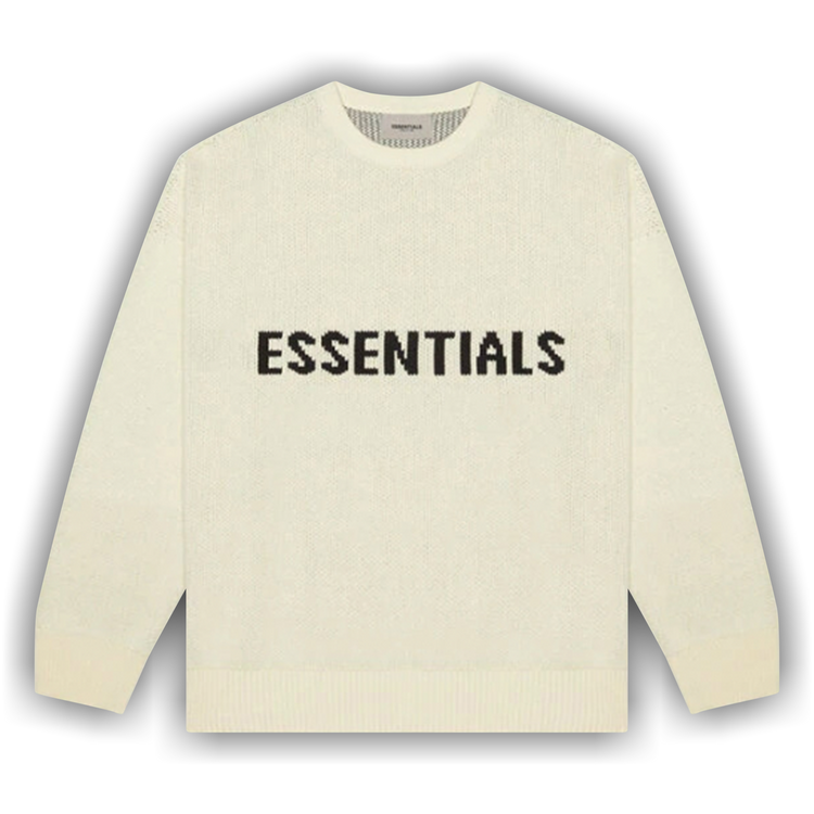 Essentials cream knit sweater outlet