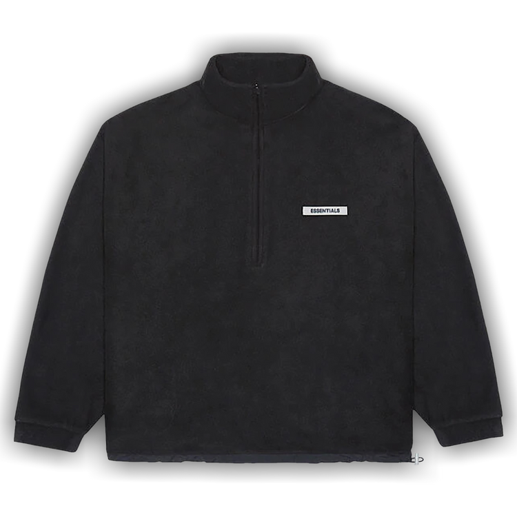 Buy Fear of God Essentials Polar Fleece Half Zip Pullover 'Black' - 0192  25050 0197 001 | GOAT