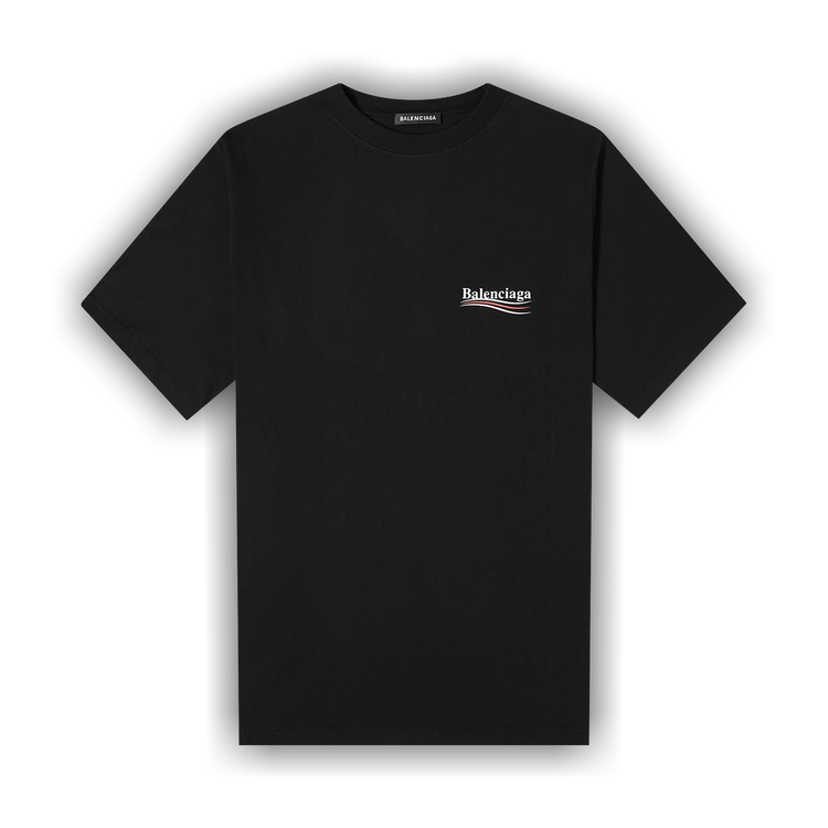 Tシャツ・カットソー Balenciaga Over T-Shirt Political Campaign Dirty Black Men's Political Campaign T-shirt Large Fit in Black