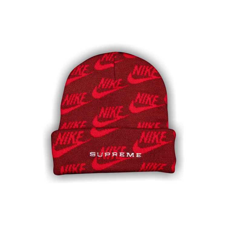 Buy Supreme x Nike Jacquard Logos Beanie 'Red' - SS21BN2 RED