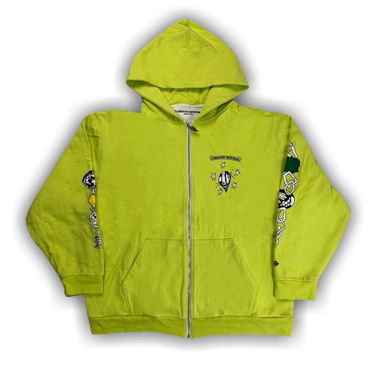 Buy Chrome Hearts Matty Boy Link Zip Up Hoodie Lime Green 1383 1SS240119MBLZ LIME GOAT UK