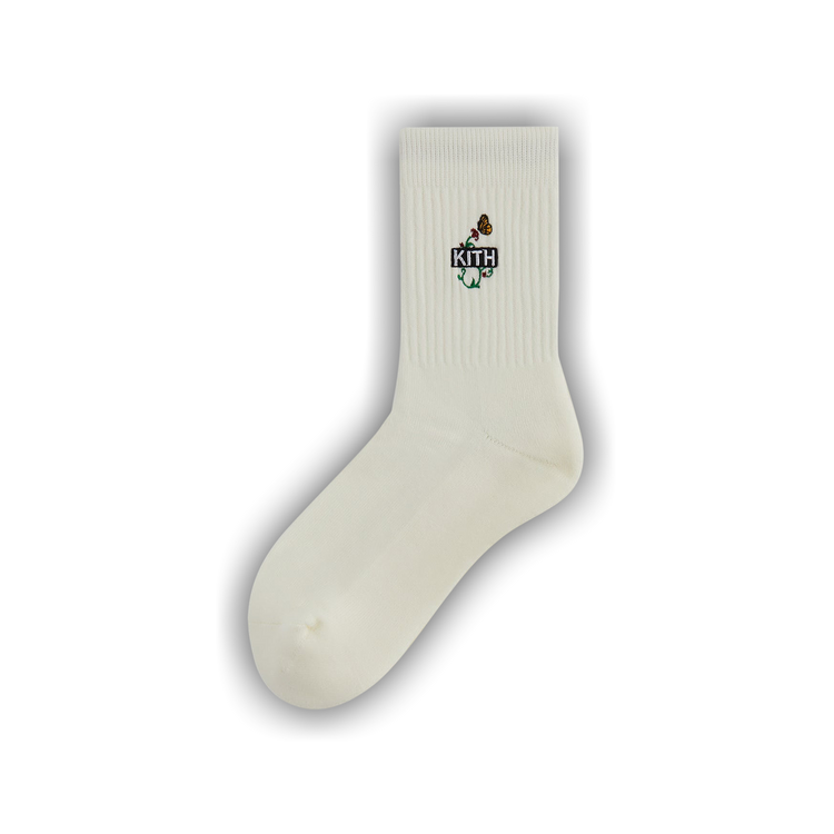 ★24SS 最新作★Kith Butterfly Box Logo Mid Crew Socks ☆24SS 最新作☆Kith Butterfly Box Logo Mid Crew Socks (KITH