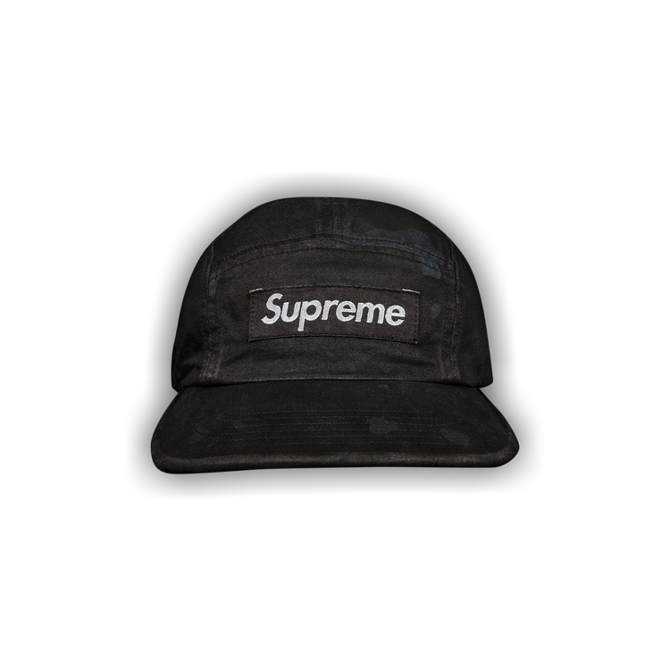 帽子 25AW Supreme Overdyed Camp Cap black Supreme Overdyed Camp Cap Distressed overdyed cotton chino