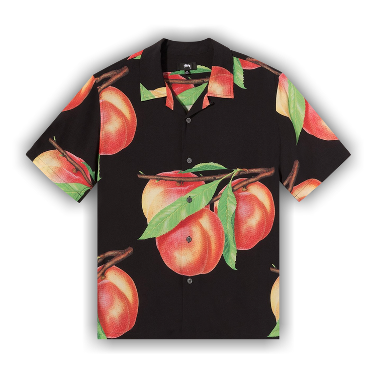 トップス 981 STUSSY Peach Print Rayon Shirt Black Buy Stussy Peach Pattern Shirt 'Black' - 1110159 BLAC | GOAT