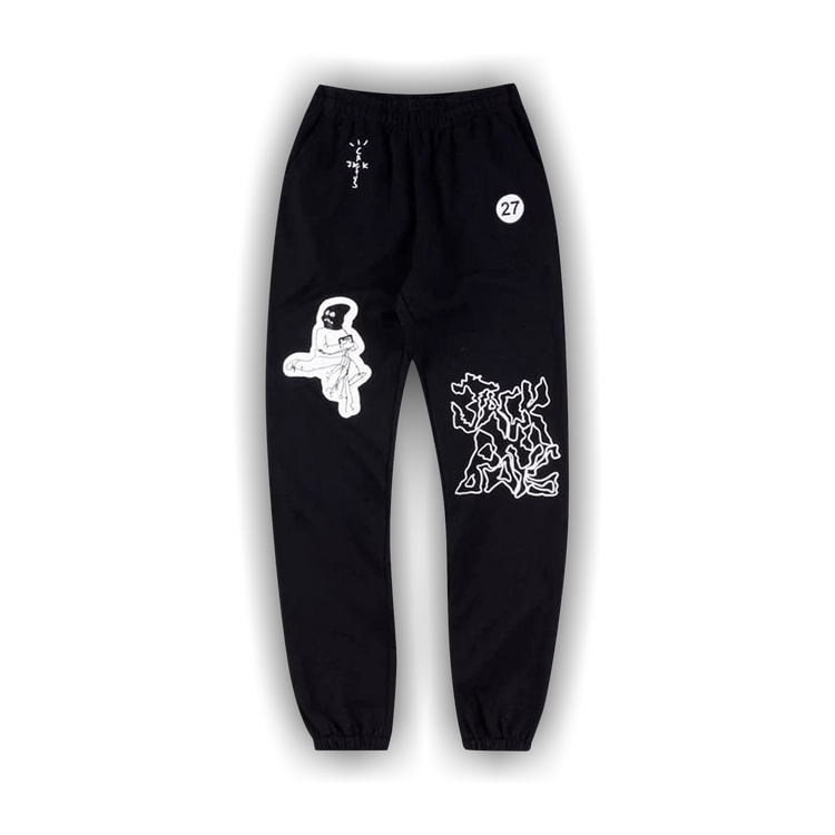 Buy Cactus Jack by Travis Scott JACKBOYS Mask On Sweatpants 'Black' - TSJB  LP27 BLAC | GOAT