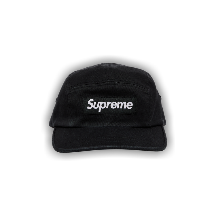 Supreme Washed Chino Twill Camp Cap Cap (SS22) Black - SS22 - US