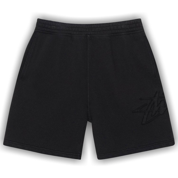 Buy Stussy Fleece Tonal Appliqué Short 'Black' - 112311 BLAC | GOAT