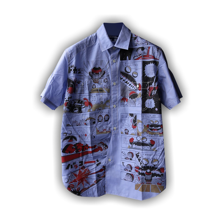 トップス JUNYA WATANABE Gold Short Sleeve Shirt Junya Watanabe COMME des GARCONS Gold Short Sleeve Cotton