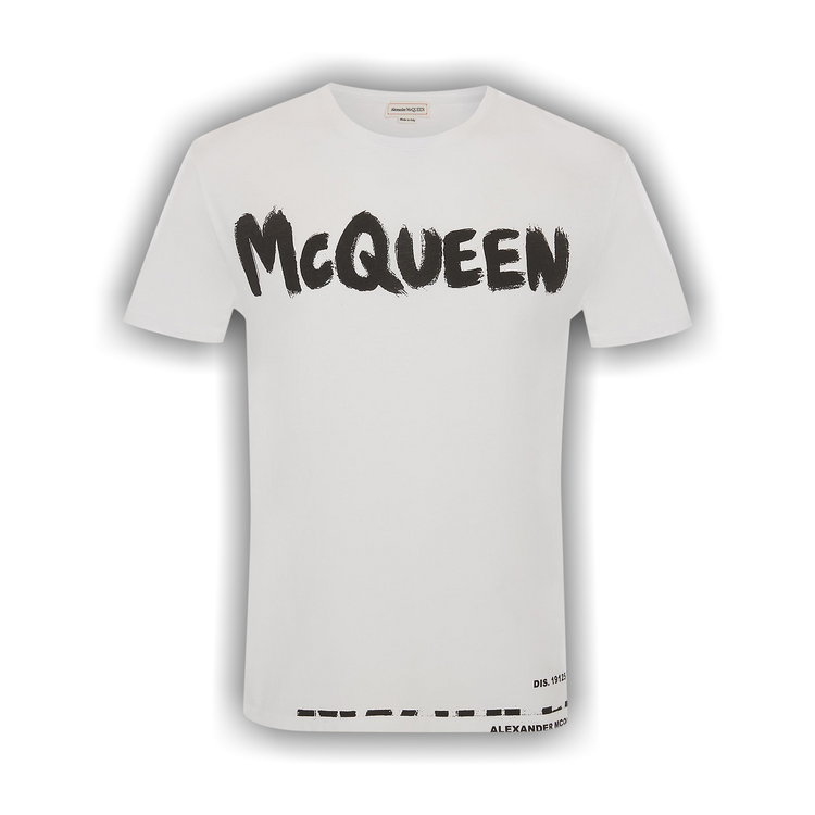 【ALEXANDER MCQUEEN】Graffiti Logo T-shirt/622104 QTZ57 0900 Alexander McQueen Graffiti T-Shirt 'White' 622104-QTZ57-0900