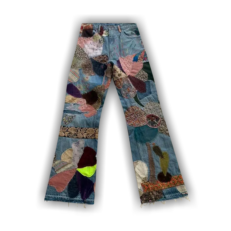 Buy Kapital Wide Cut Patchwork Jeans 'Indigo' - KR2009LP03 INDI | GOAT