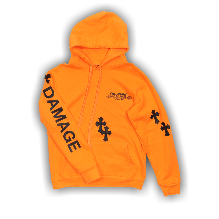 Black and orange off white hoodie hot sale