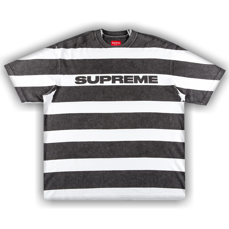 Buy Supreme Printed Stripe Short-Sleeve Top 'Black' - SS21KN13 BLACK | GOAT