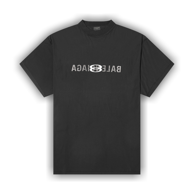 【BALENCIAGA】 ブラック Inside Out Tシャツ Men's Inside-out T-shirt Medium Fit in Black Faded