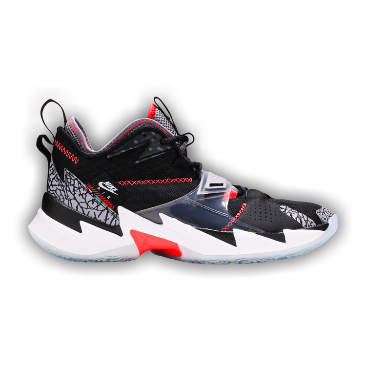 美品 NIKE JORDAN WHY NOT 27cmグレーCD3002-006 Air Jordan Why Not Zer0.3 PF 'Black Cement' CD3002-006