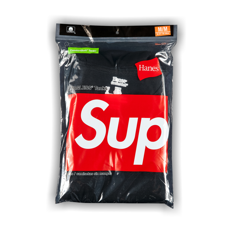 Buy Supreme x Hanes Tagless Tank Tops (3 Pack) 'Black