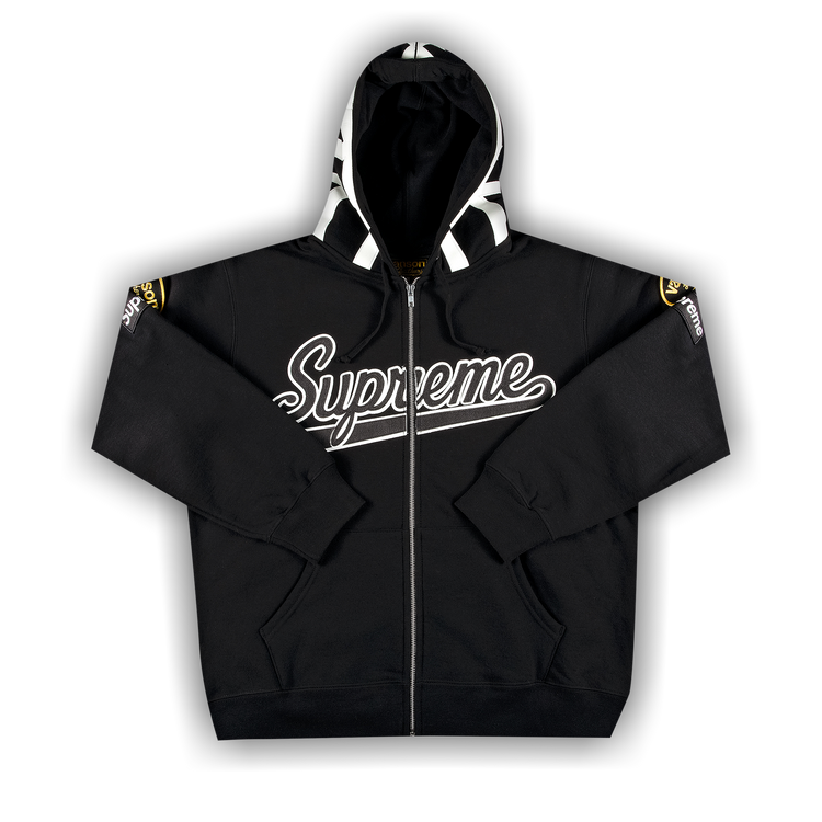 Buy Supreme x Vanson Leathers Spider Web Zip Up Hooded Sweatshirt 'Black' -  SS21SW47 BLACK | GOAT