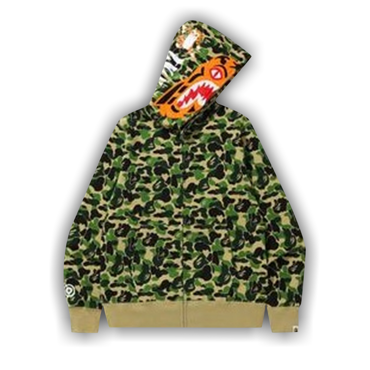 Buy BAPE ABC Camo Tiger Full Zip Hoodie 'Green' - 1G30 115 013