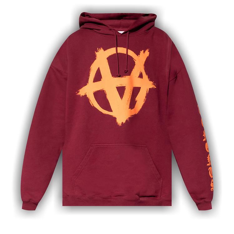 Buy Vetements Double Anarchy Logo Hoodie 'Bordeaux/Orange