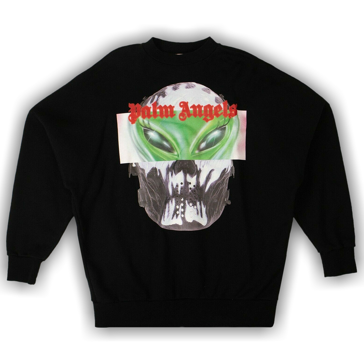 Buy Palm Angels Alien Graphic Crewneck Sweatshirt Black PMBA021E194410101088 GOAT