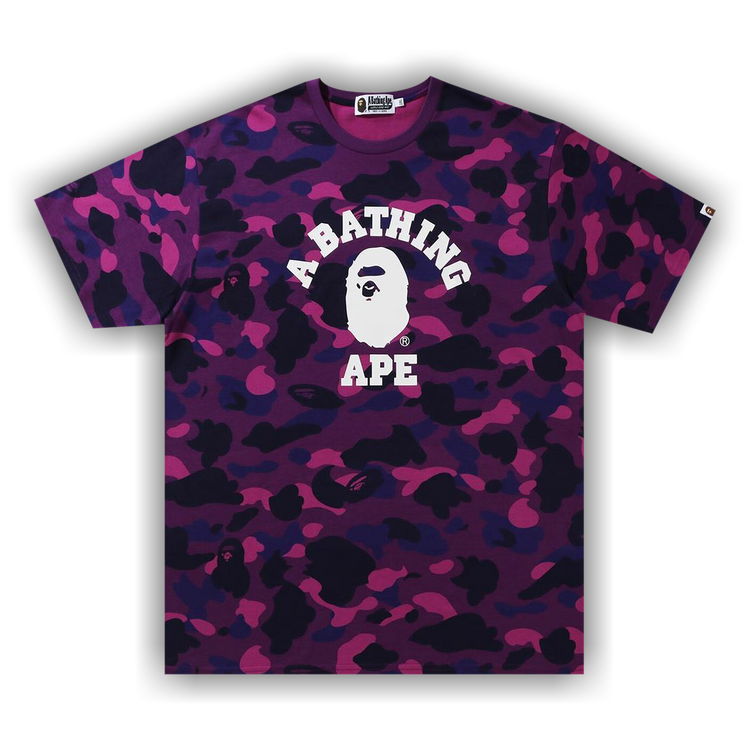 Buy BAPE Online Exclusive Color Camo College Tee 'Purple