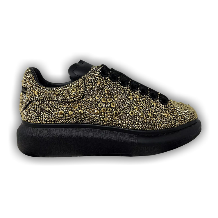 Buy Alexander McQueen Wmns Oversized Sneaker Black Crystal Gold 684184 WHCEF 1456 GOAT UK
