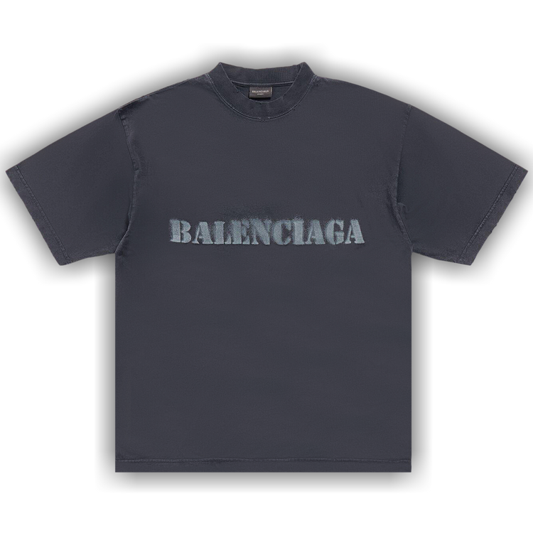 Tシャツ・カットソー BALENCIAGA Woman T-Shirt Black 764235TSVI4 1000 Women's Painted T-shirt Medium Fit in Black Faded