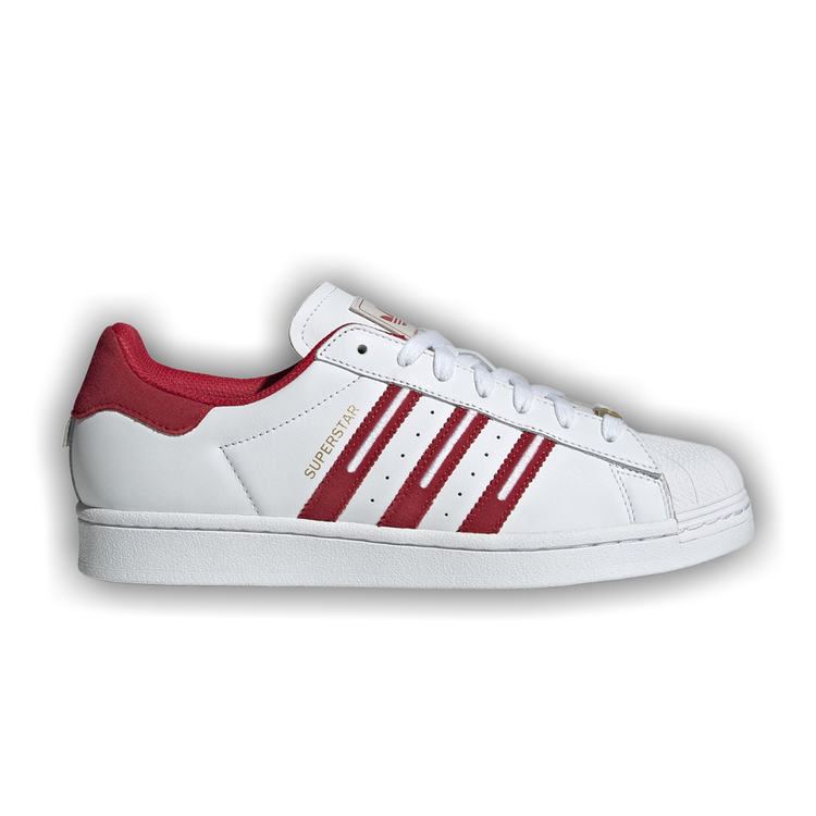 adidas superstar with red stripes