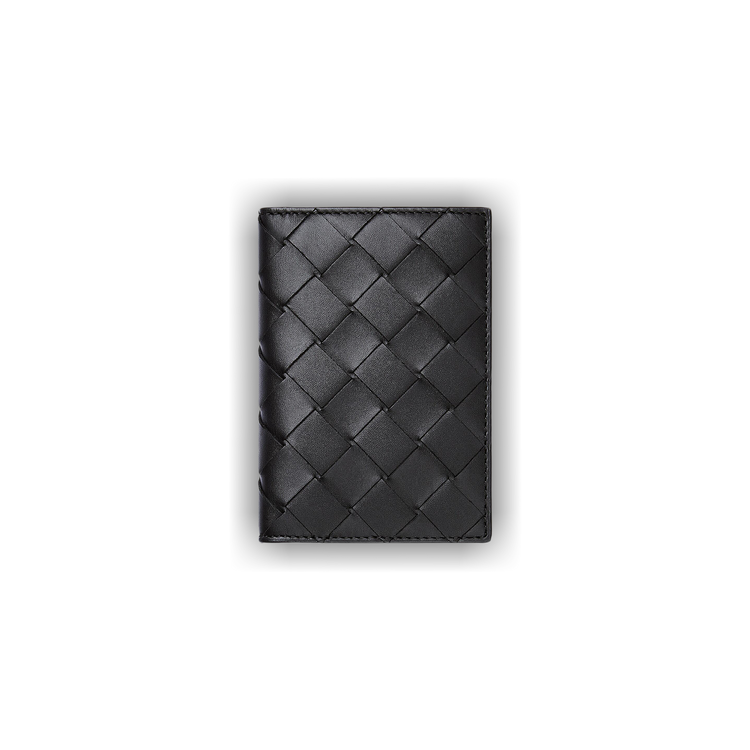 Buy Bottega Veneta Intrecciato Flap Card Case 'Black/Silver