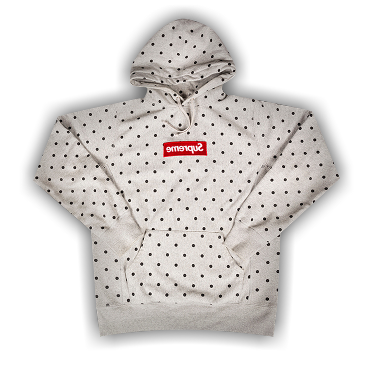 Buy Supreme x Comme des Garcons SHIRT Polka Dot Box Logo Hooded Sweatshirt Heather Grey SS12SW13 HEATHER GREY GOAT