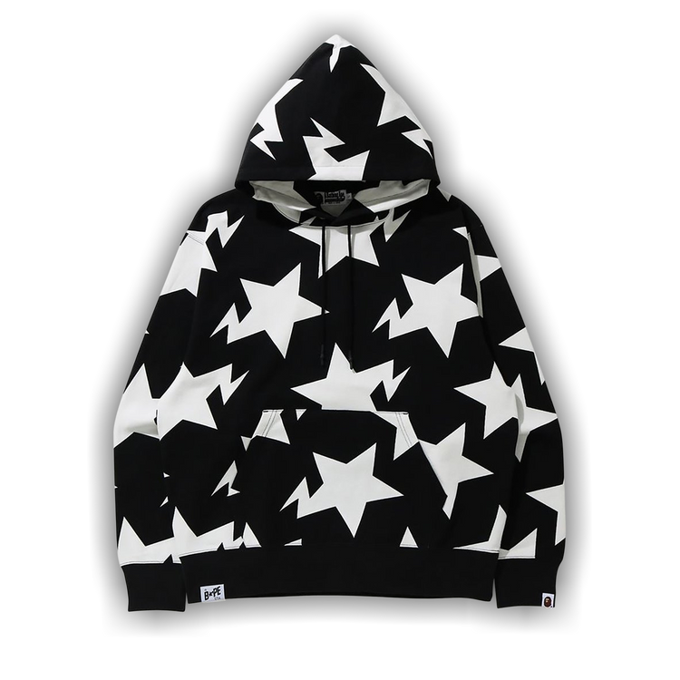 Buy BAPE Relaxed Sta Pattern Pullover Hoodie 'Black' - 1G80 Buy BAPE Relaxed Sta Pattern Pullover Hoodie 'Black' - 1G80
