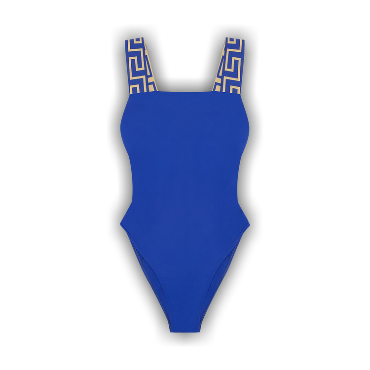 VERSACE｜ (Greca Border One-Piece Swimsuit (ABD01098 1A1 Greca Border One-Piece Swimsuit Pink,Purple | VERSACE US