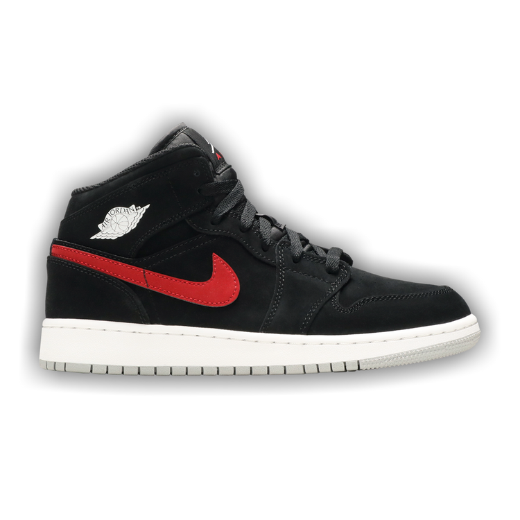 Air jordan 1 retro mid black university red sales