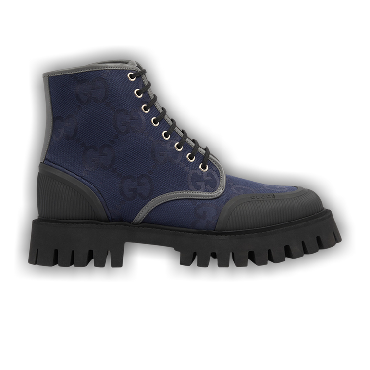 Buy Gucci Lace Up Boot 'Maxi GG - Navy' - 699970 UKOF0 4549 | GOAT