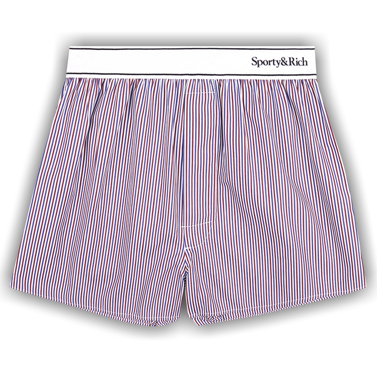 Buy Sporty & Rich Serif Logo Boxer Shorts 'White/Red/Navy