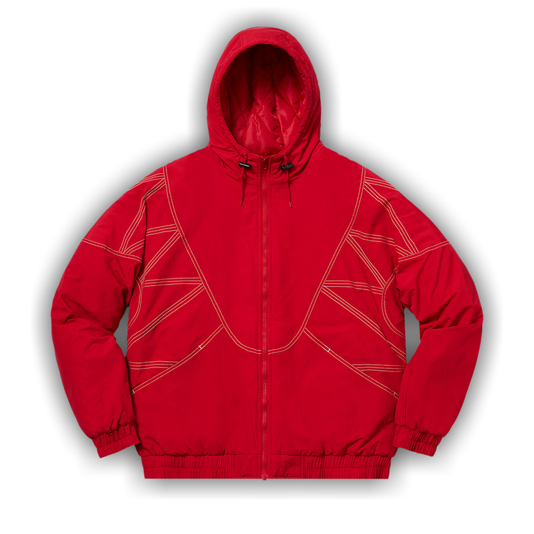 Buy Supreme Zig Zag Stitch Puffy Jacket Red FW18J15 RED GOAT