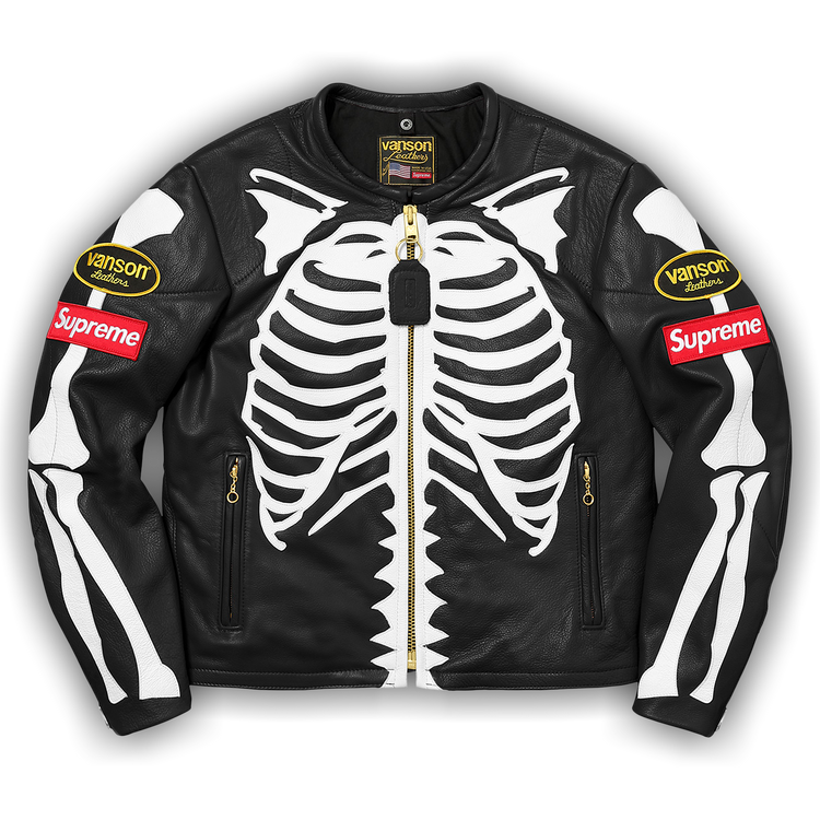 Supreme vanson leather bones jacket red sale
