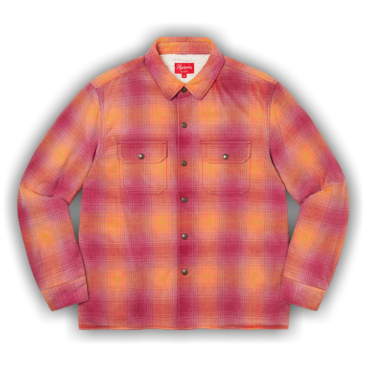 Buy Supreme Shearling Lined Flannel Shirt 'Orange' - FW22S15