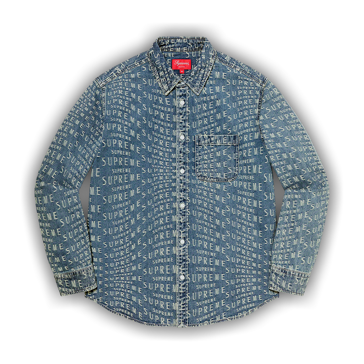 トップス SupremeBeadedAppliqueCardiganBright Blue Buy Supreme Wrap Jacquard Logos Denim Shirt 'Blue' - SS21S32