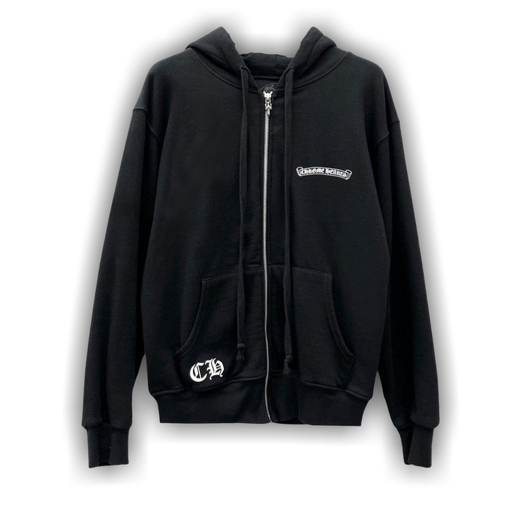 Buy Chrome Hearts Floral Cross Thermal Lined Zip Up Hoodie 'Black