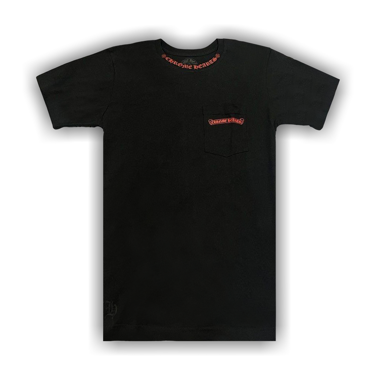Buy Chrome Hearts Neck Logo Pocket Tee 'Black/Red' - 1383
