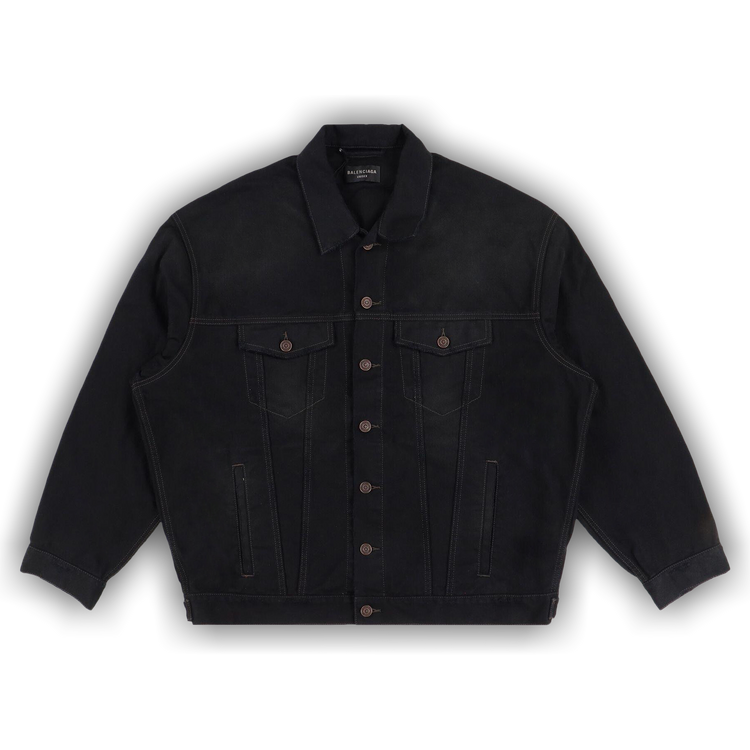 Buy Balenciaga Embroidered Political Logo Denim Jacket