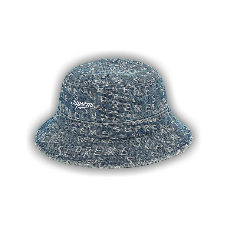 Buy Supreme Warp Jacquard Logos Denim Crusher 'Blue
