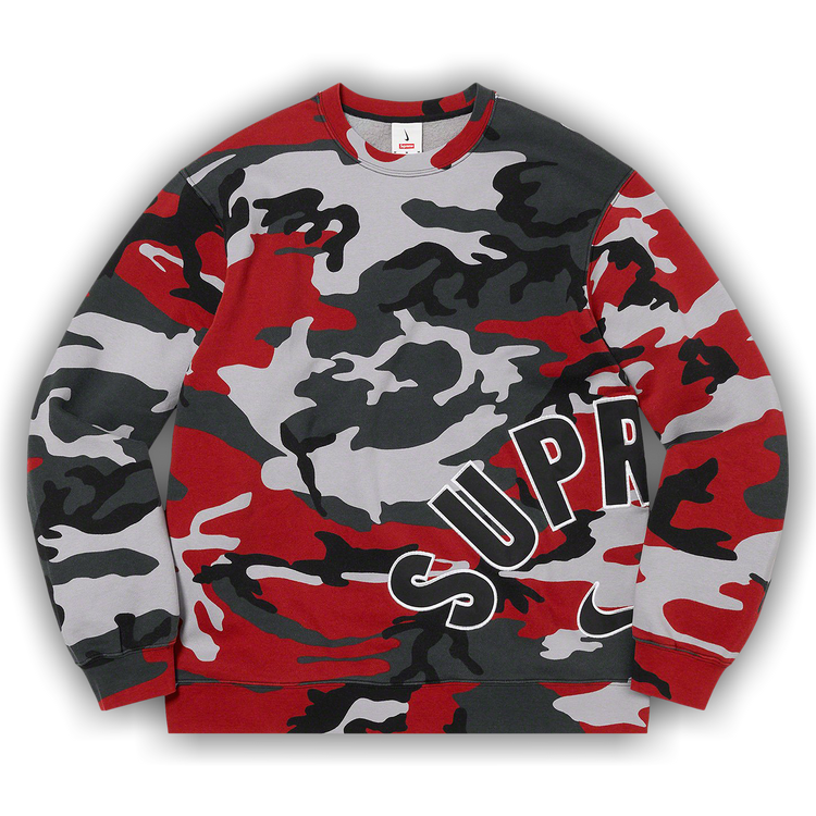 Buy Supreme x Nike Arc Crewneck 'Red Camo' - SS22SW1 RED