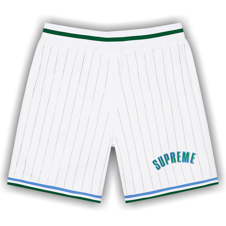 Buy Supreme Rhinestone Stripe Basketball Short 'White' - SS22SH25
