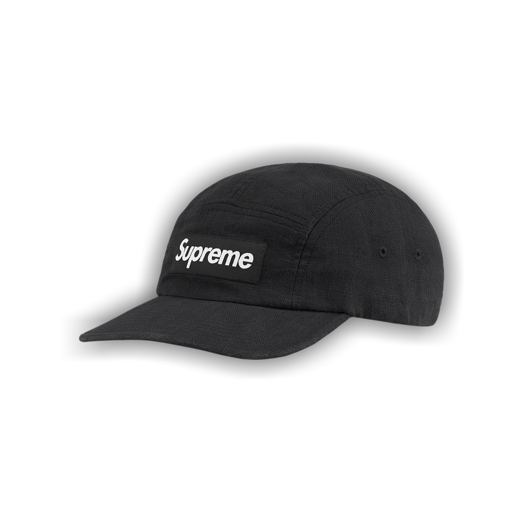 Buy Supreme Linen Fitted Camp Cap 'Black' - SS22H137 BLACK | GOAT